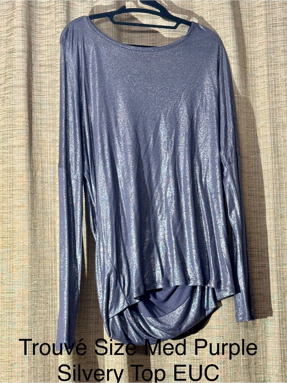 Trouvé Metallic Lavender Long-Sleeve Top